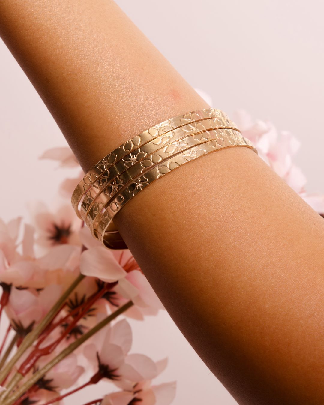 Sakura Stamped Bangle: Made to Order – Shop Keiko