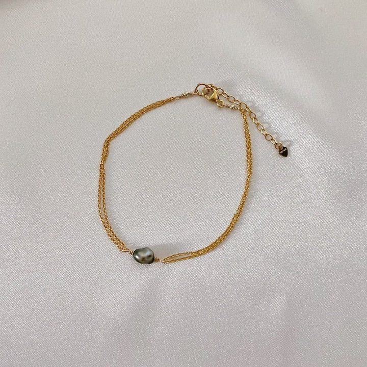 Double-Stranded Keshi Bracelet