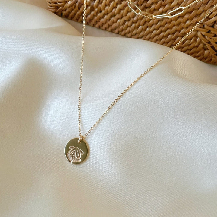 Stamped Disc Necklace