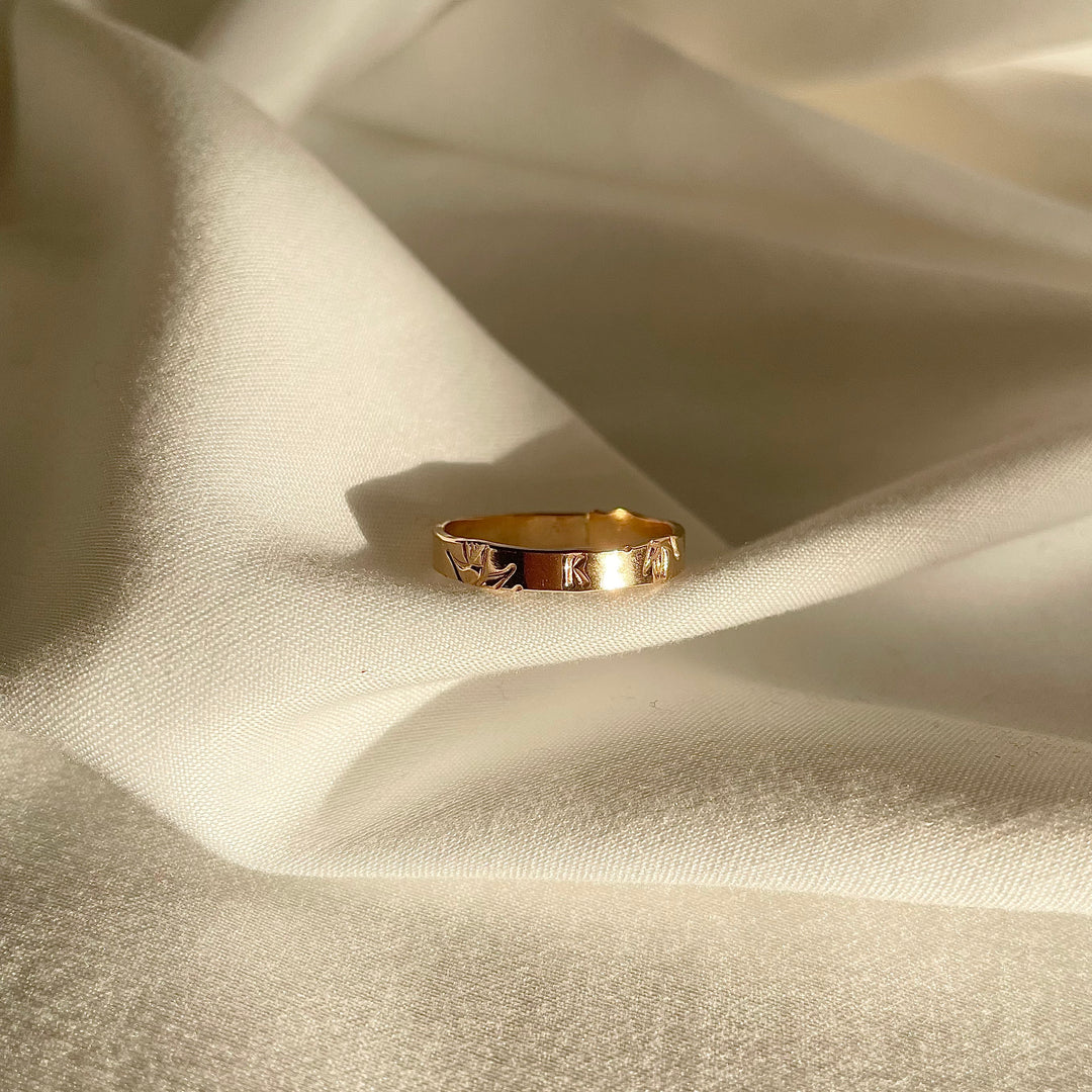Custom Initial Stamped Ring