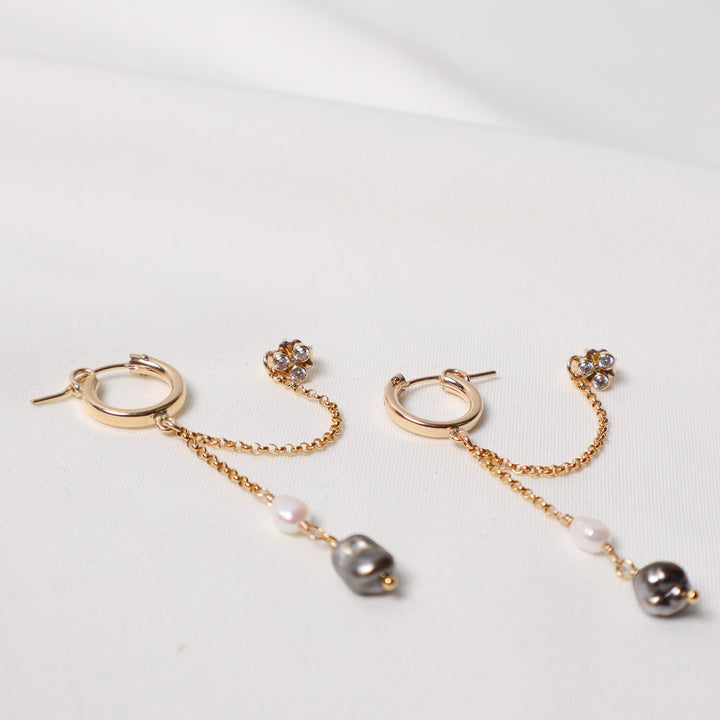 CZ Trio Premium Hybrid Tahitian Hoops (2 Piercings)
