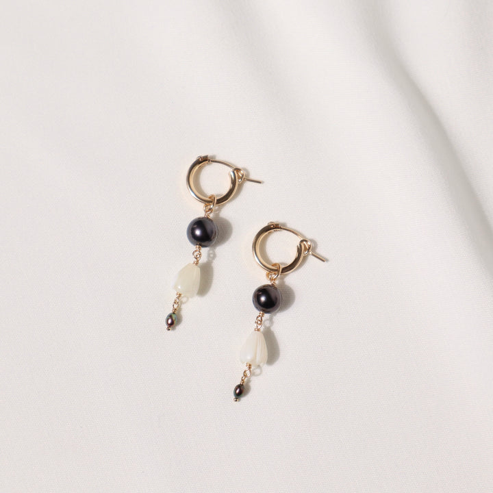 Tahitian Pikake Drop Hoops