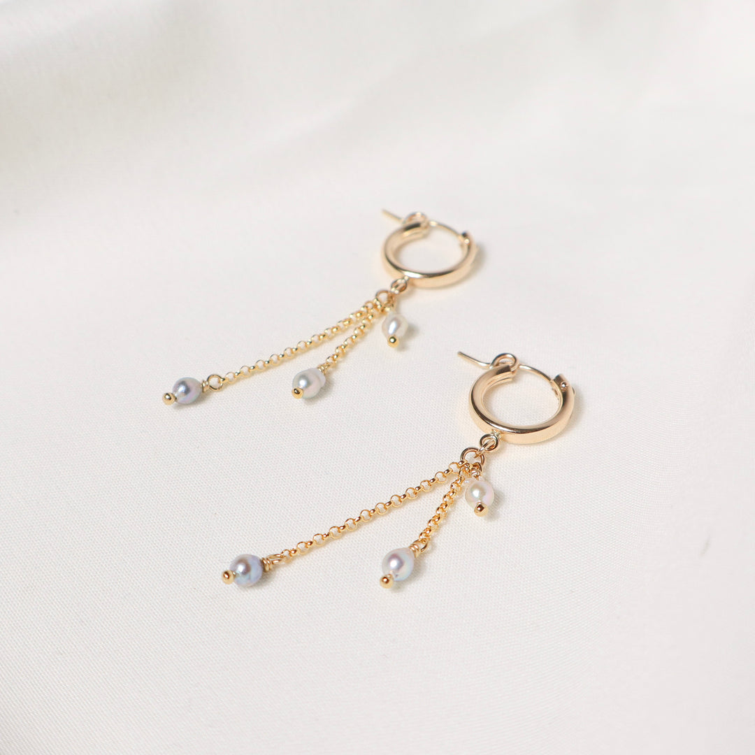 Waterfall Akoya Hoops