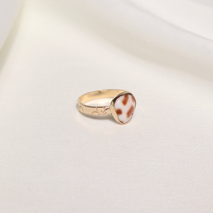 Shell Plumeria Ring - Size 9