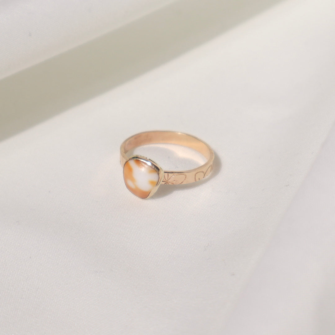 Shell Plumeria Ring - Size 11