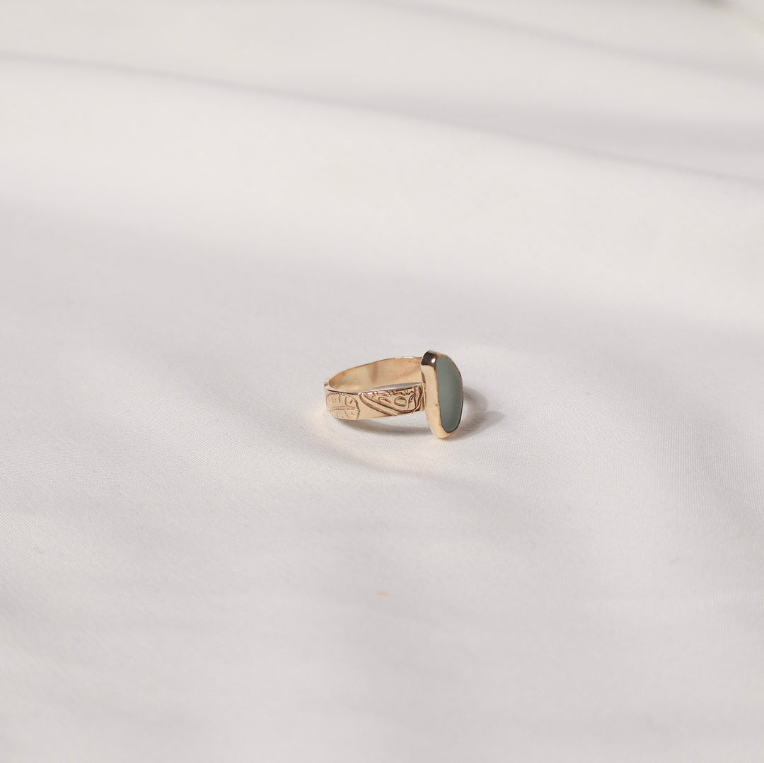Seaglass Diver Shell Ring - Size 8.5