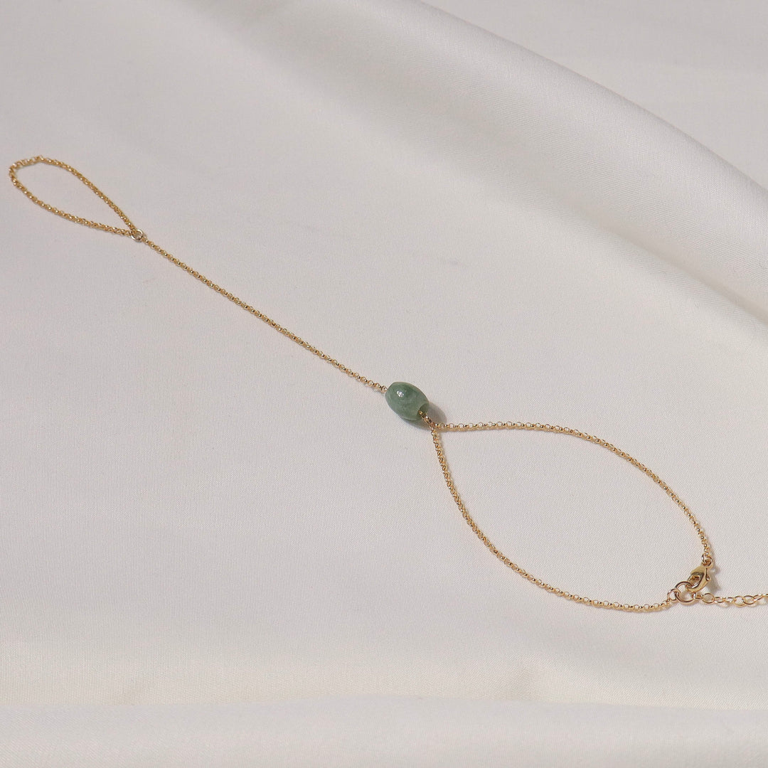Floating Jade Barrel Hand Chain