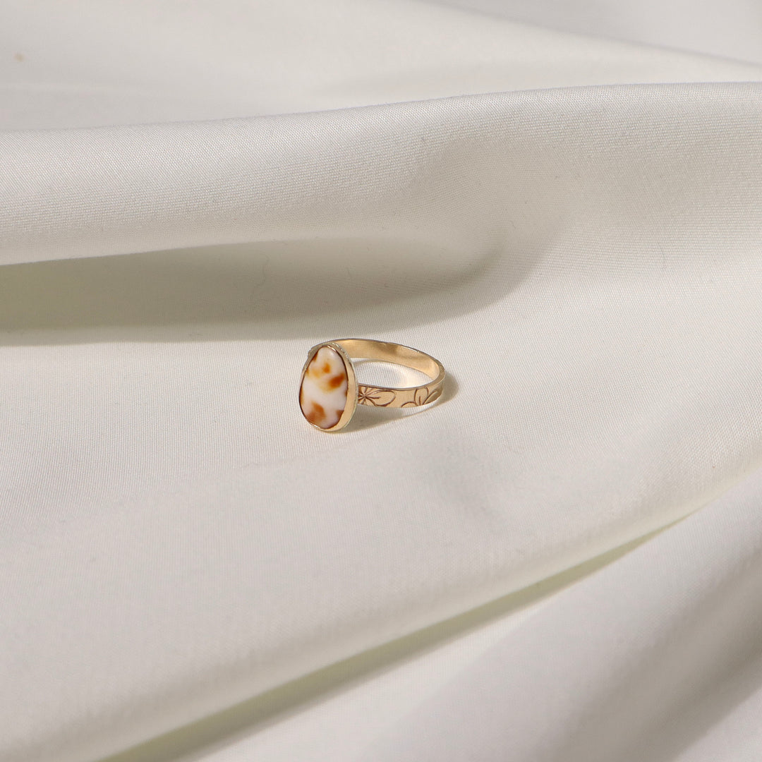 Shell Plumeria Ring - Size 10.5