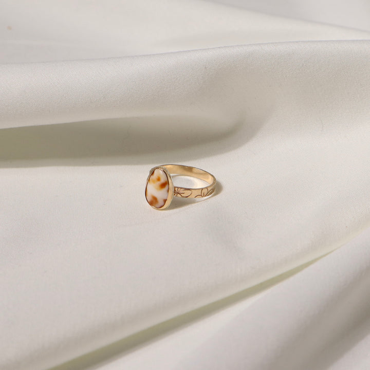 Shell Plumeria Ring - Size 10.5