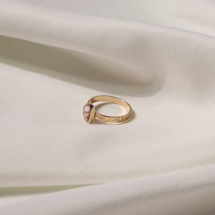 Shell Plumeria Ring - Size 10.5