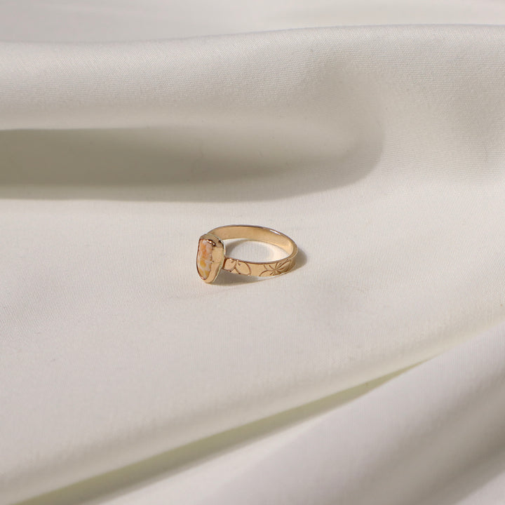 Shell Plumeria Ring - Size 8.5