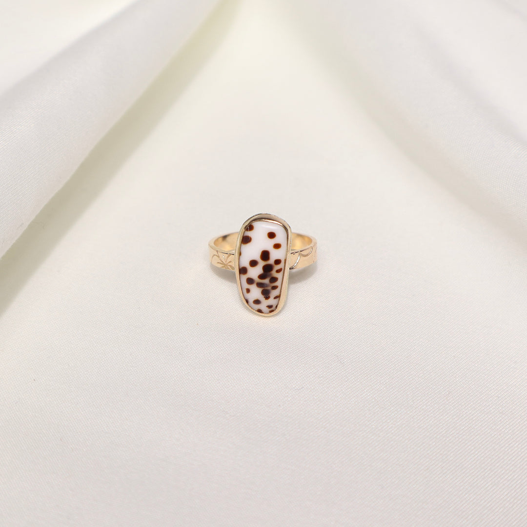 Shell Plumeria Ring - Size 7