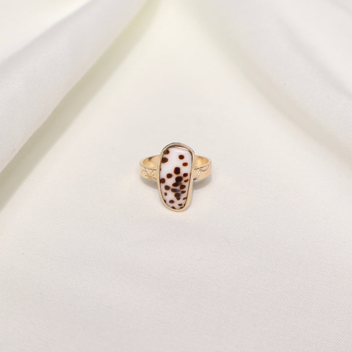 Shell Plumeria Ring - Size 7