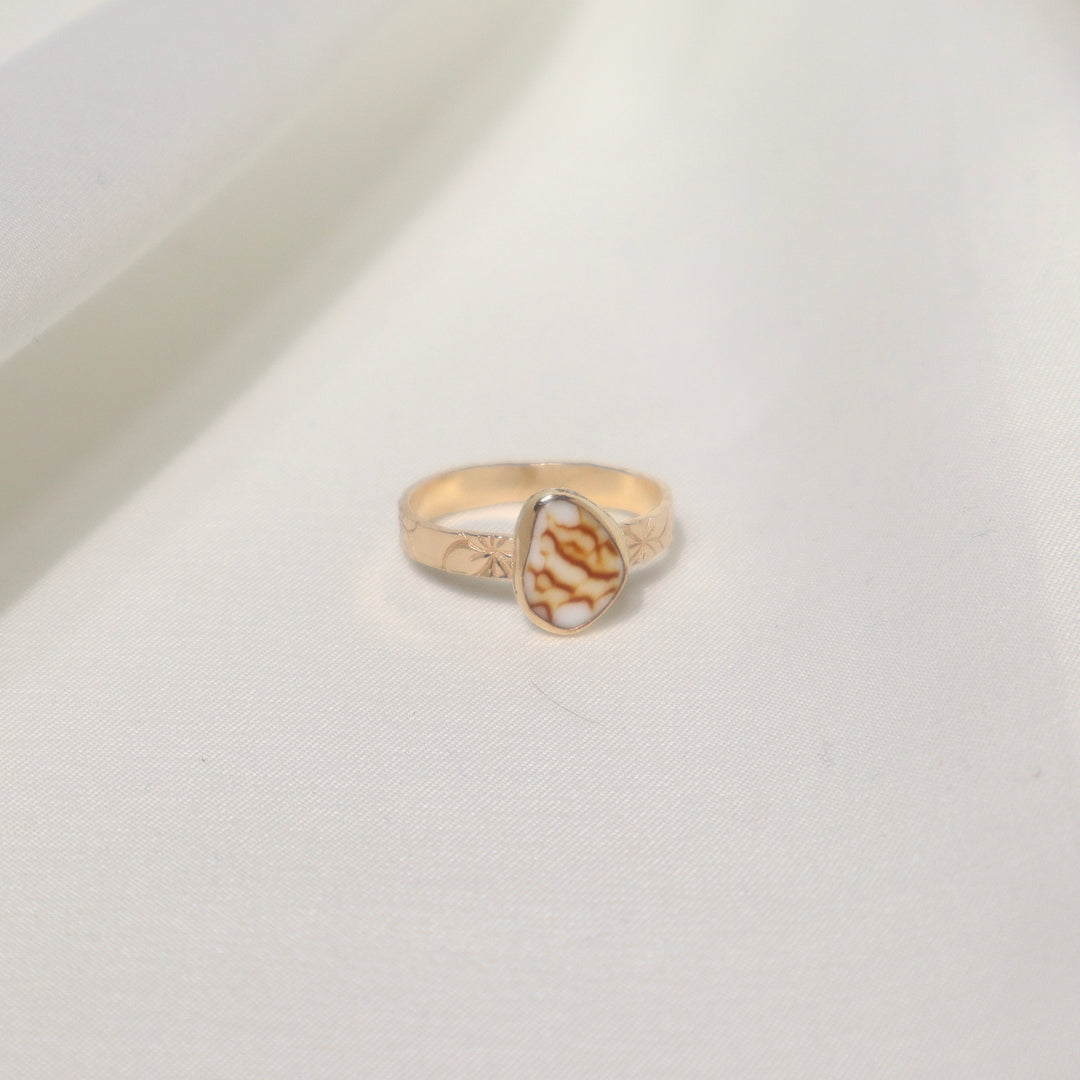 Shell Plumeria Ring - Size 8.5