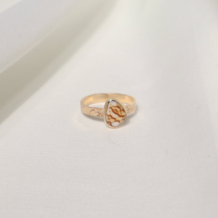 Shell Plumeria Ring - Size 8.5