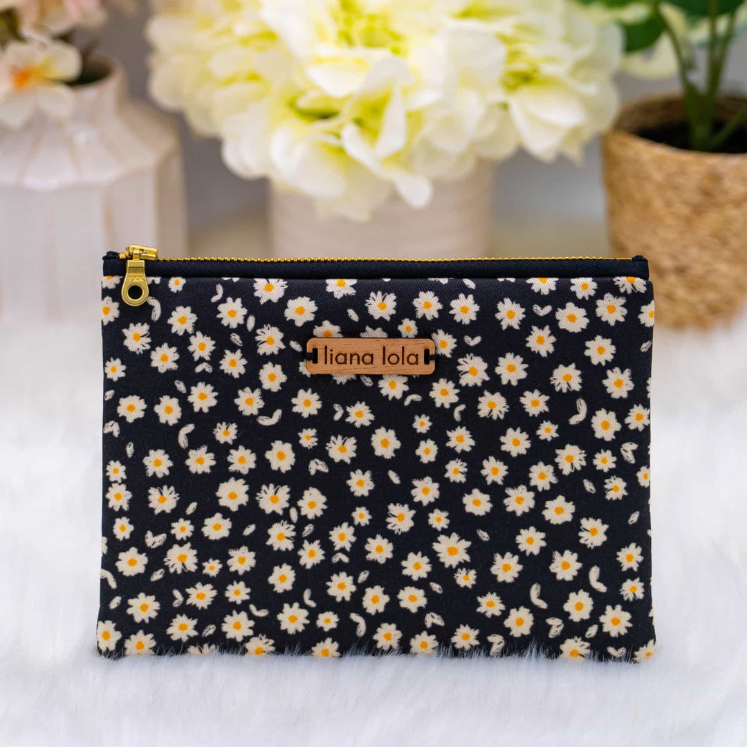 Mini Pouch in Daisy Black - Liana Lola