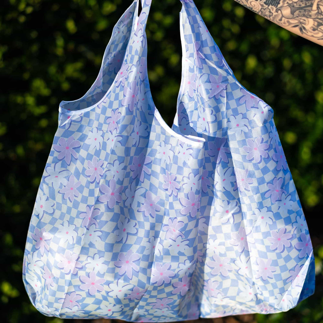 Reusable Shopping Bag in Tiare Wavy Checks - Liana Lola