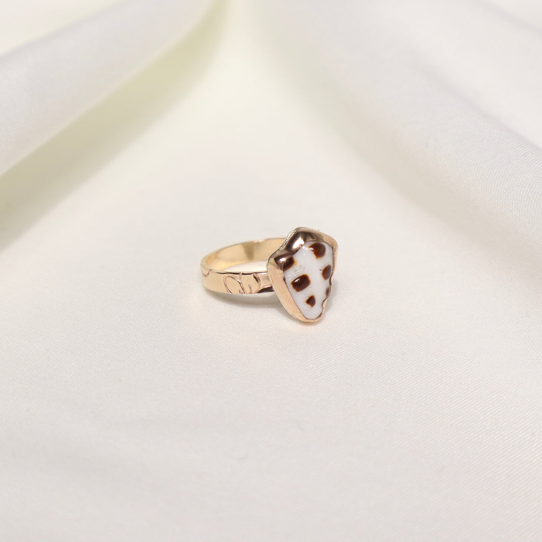 Shell Plumeria Ring - Size 6