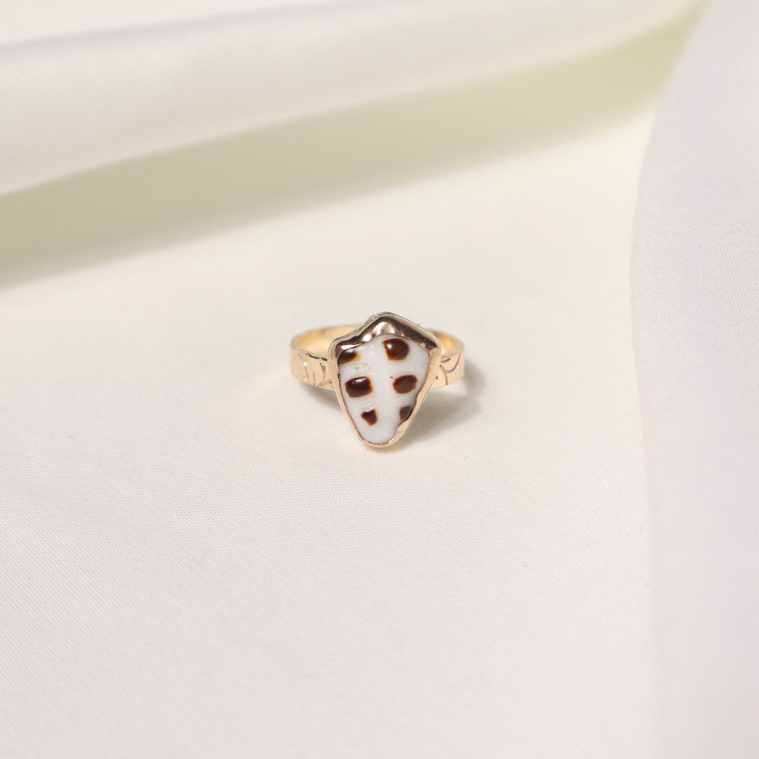 Shell Plumeria Ring - Size 6