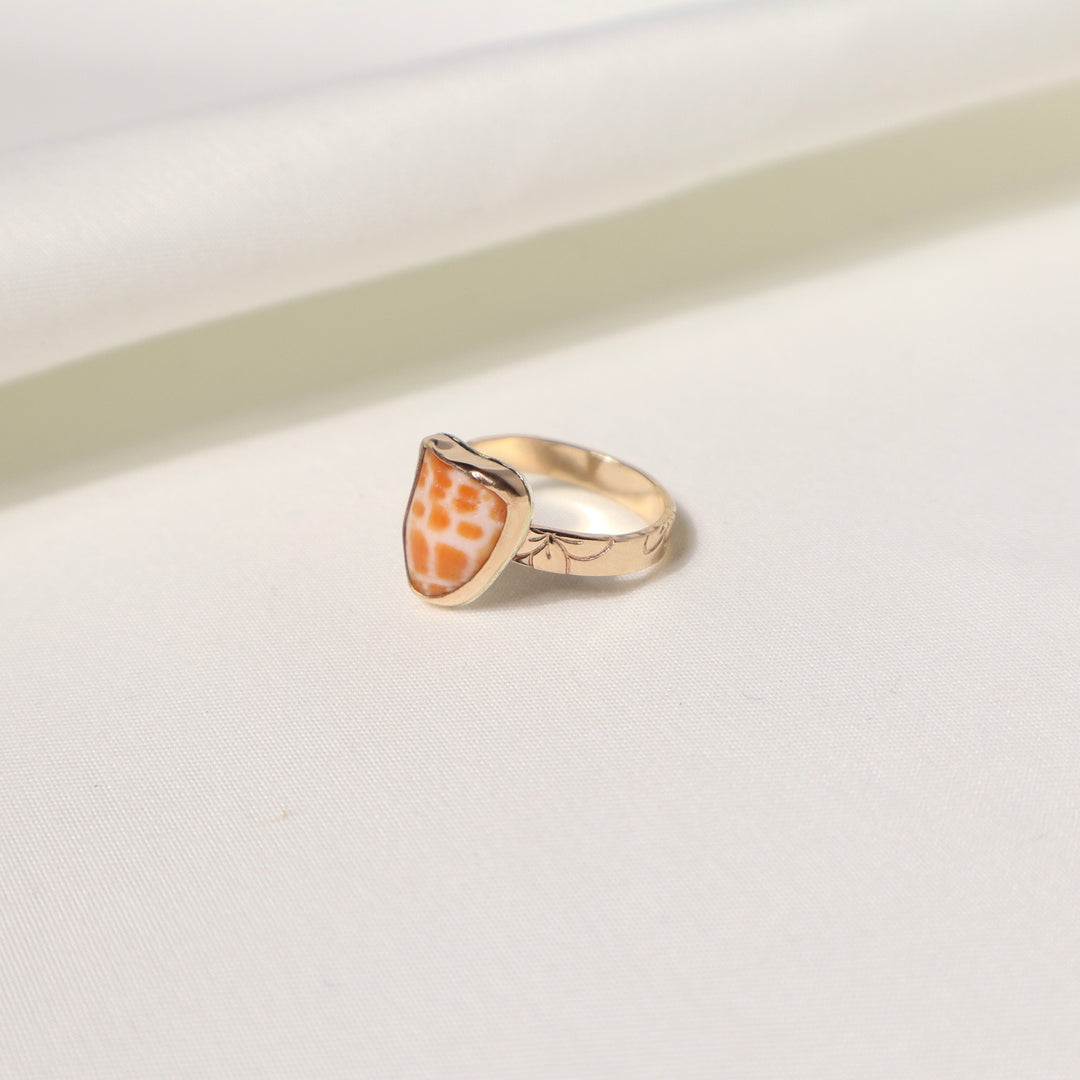 Shell Plumeria Ring - Size 5.5