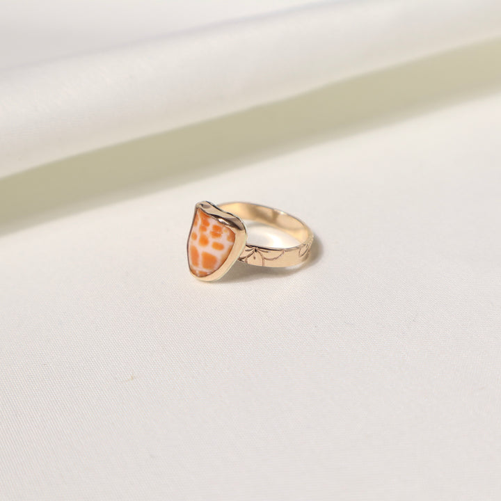 Shell Plumeria Ring - Size 5.5