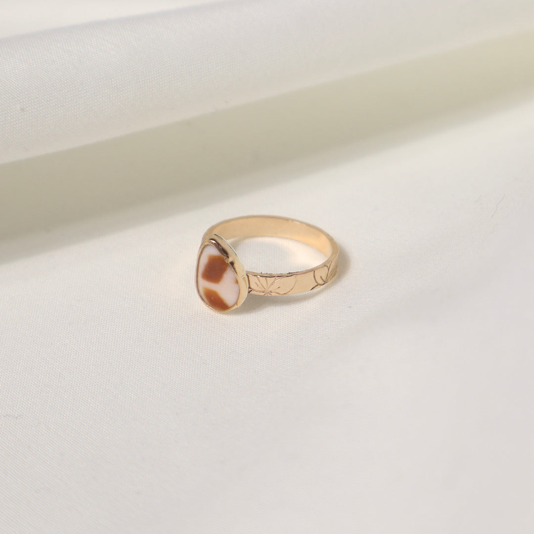 Shell Plumeria Ring - Size 8