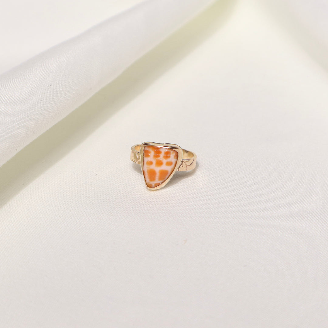Shell Plumeria Ring - Size 5.5
