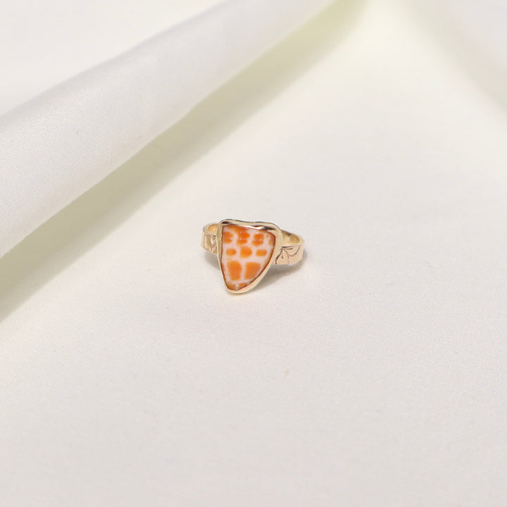 Shell Plumeria Ring - Size 5.5