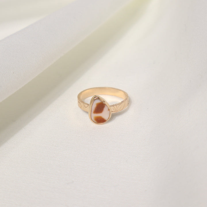 Shell Plumeria Ring - Size 8