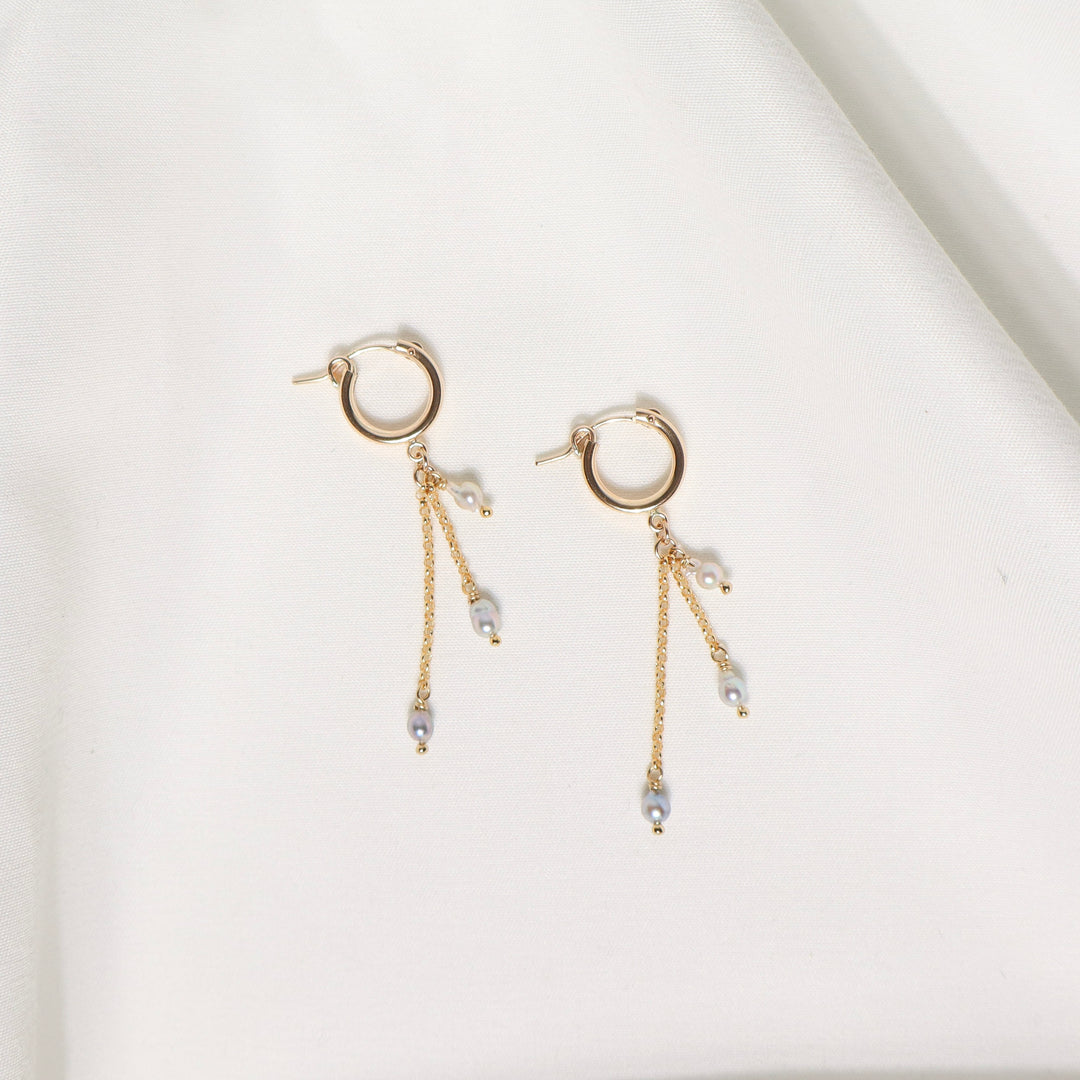 Waterfall Akoya Hoops