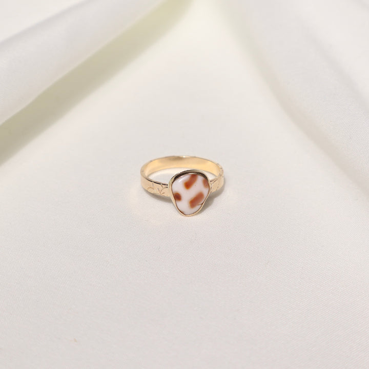 Shell Plumeria Ring - Size 9