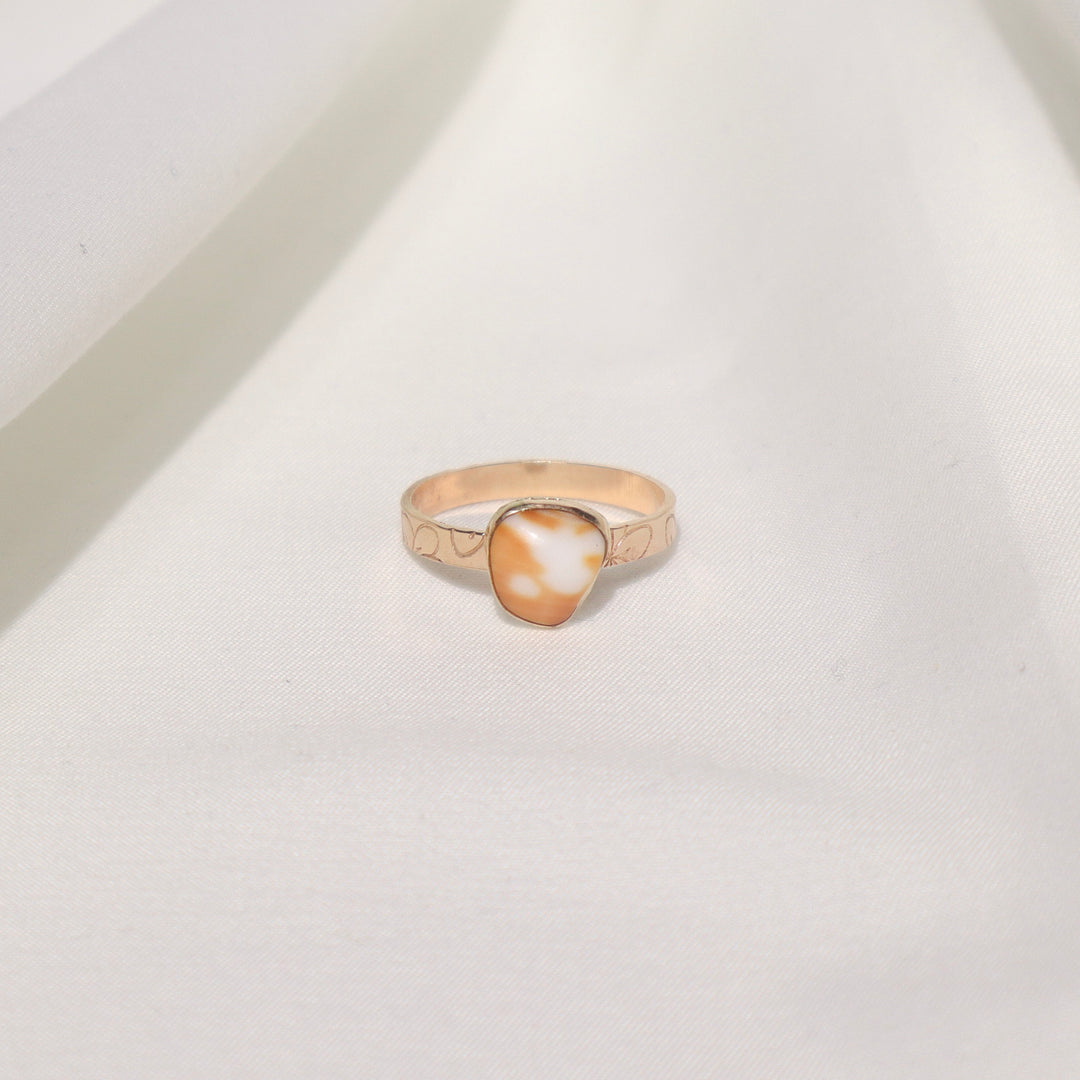 Shell Plumeria Ring - Size 11