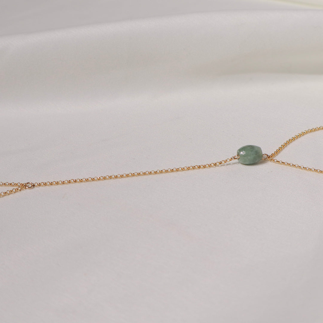 Floating Jade Barrel Hand Chain