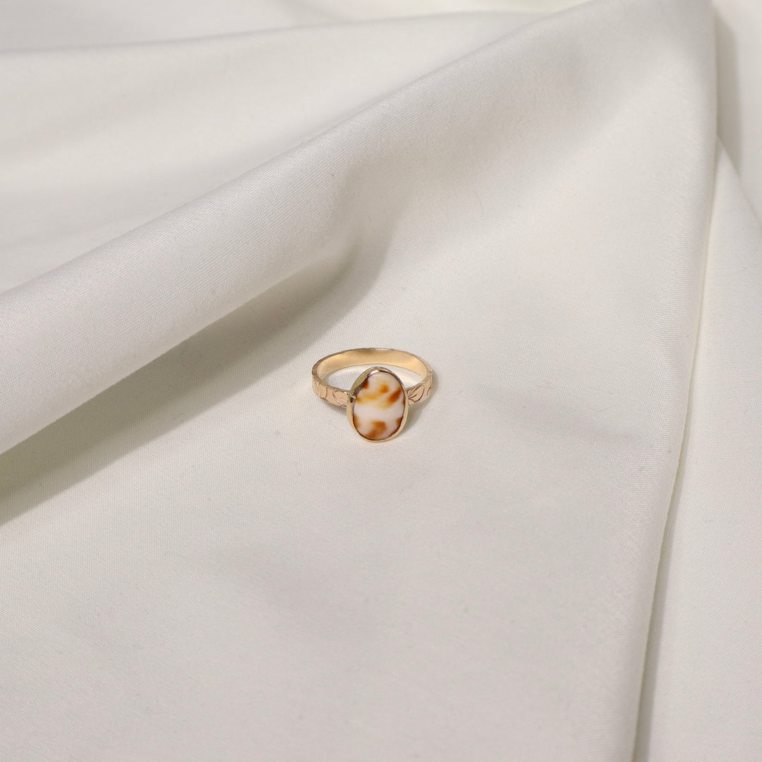 Shell Plumeria Ring - Size 10.5