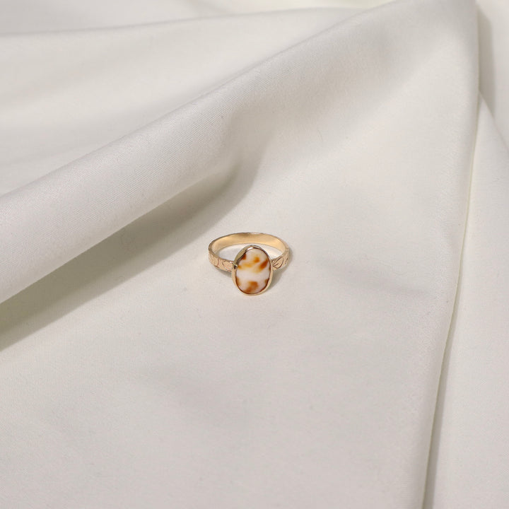 Shell Plumeria Ring - Size 10.5