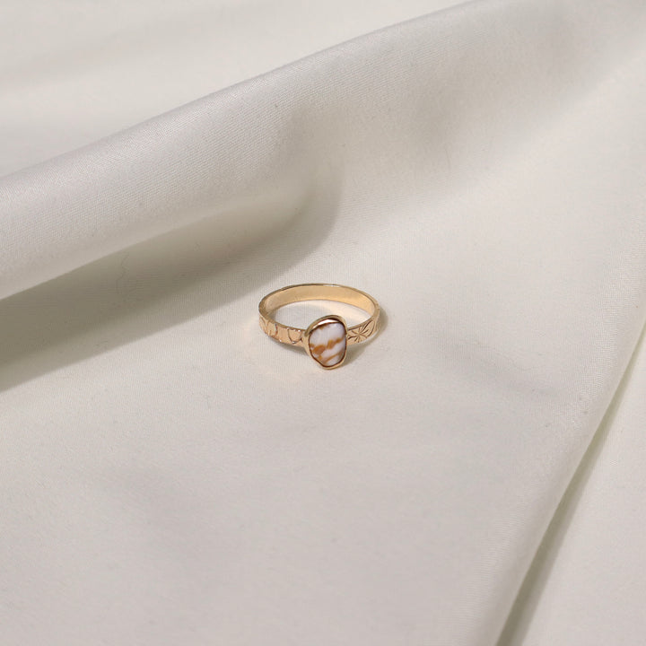 Shell Plumeria Ring - Size 10.5