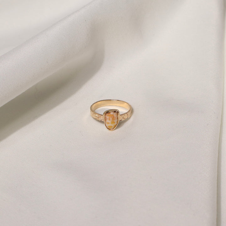 Shell Plumeria Ring - Size 8.5