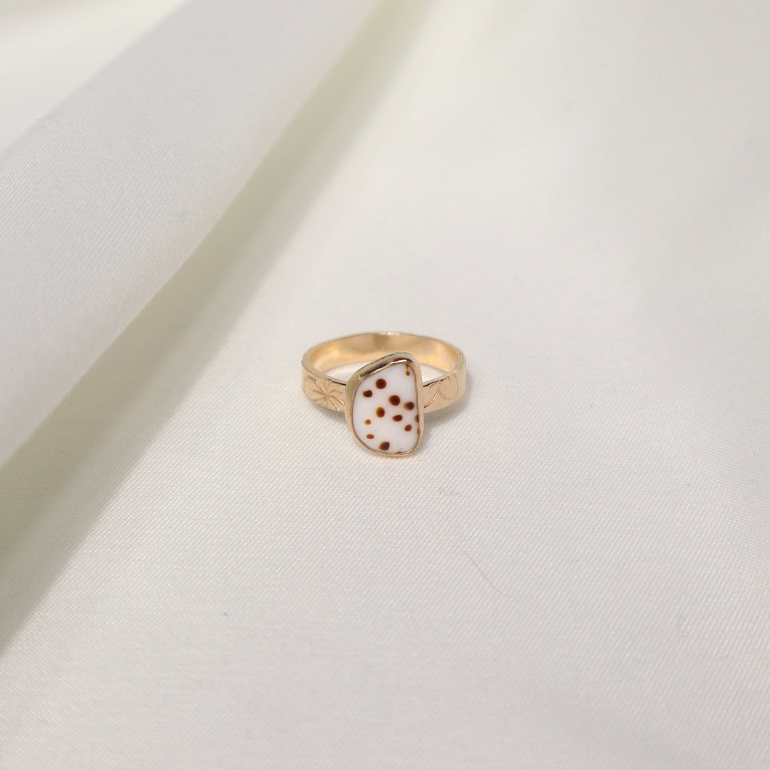 Shell Plumeria Ring - Size 5