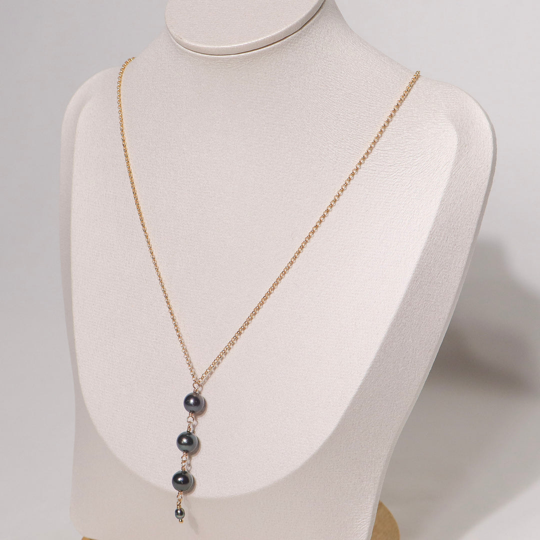 Triple Tahitian Drop Necklace