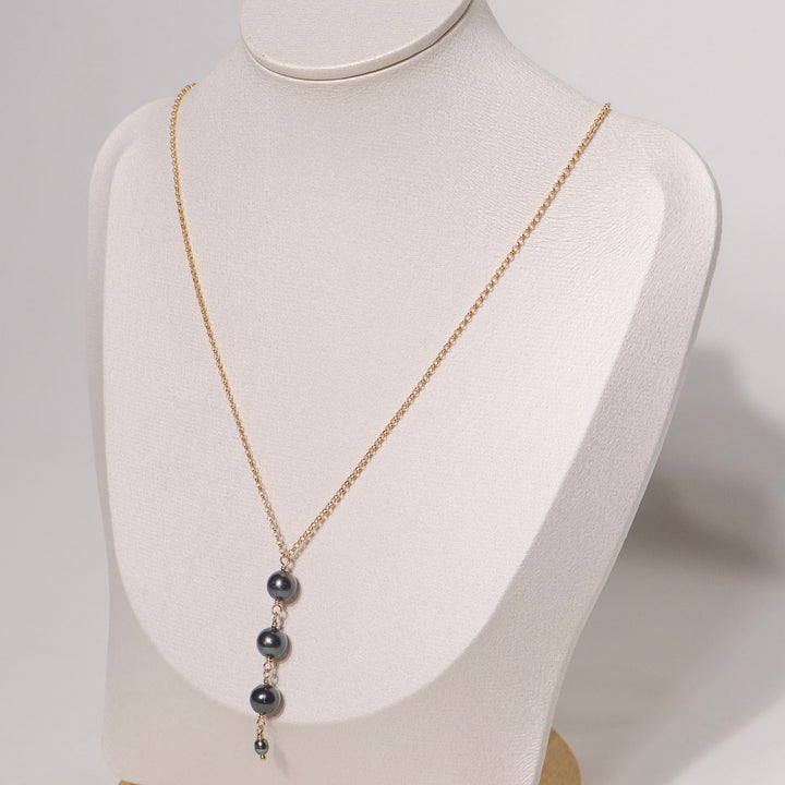 Triple Tahitian Drop Necklace