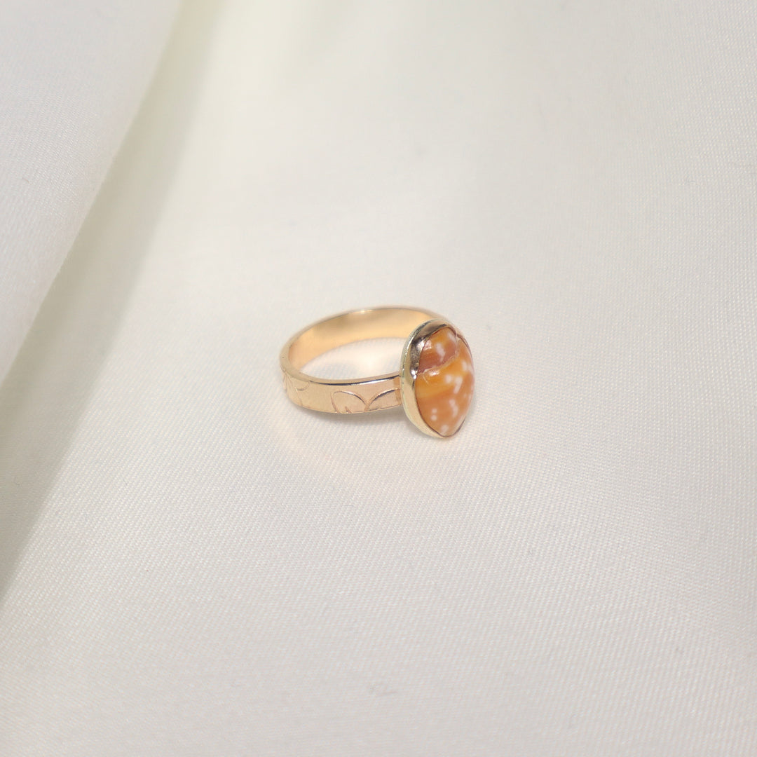 Shell Plumeria Ring - Size 4