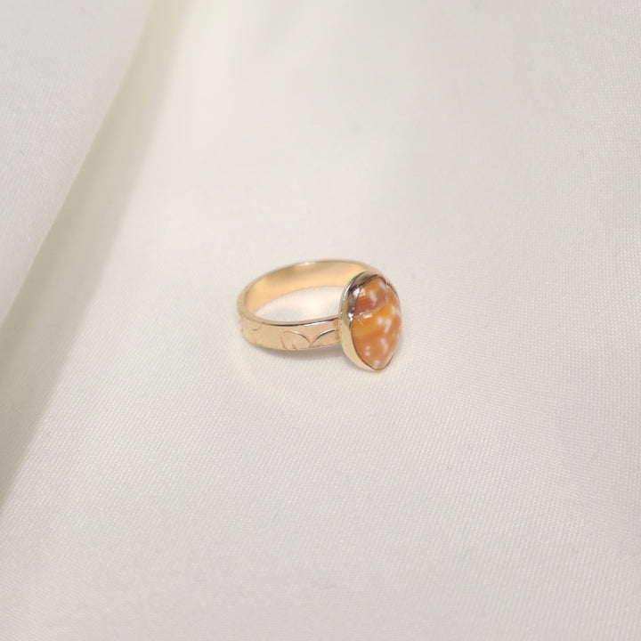 Shell Plumeria Ring - Size 4