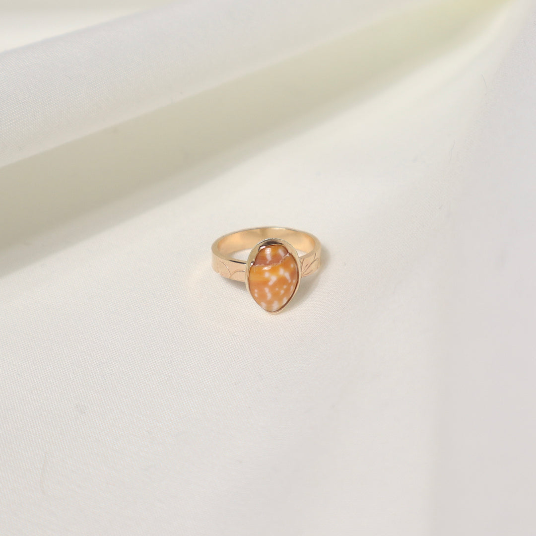Shell Plumeria Ring - Size 4
