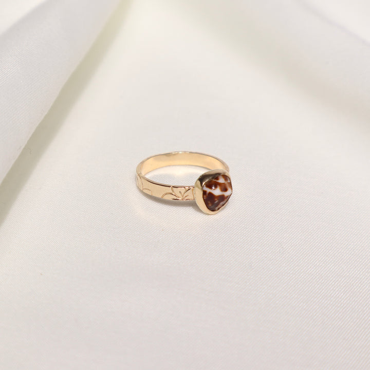 Shell Plumeria Ring - Size 8.5