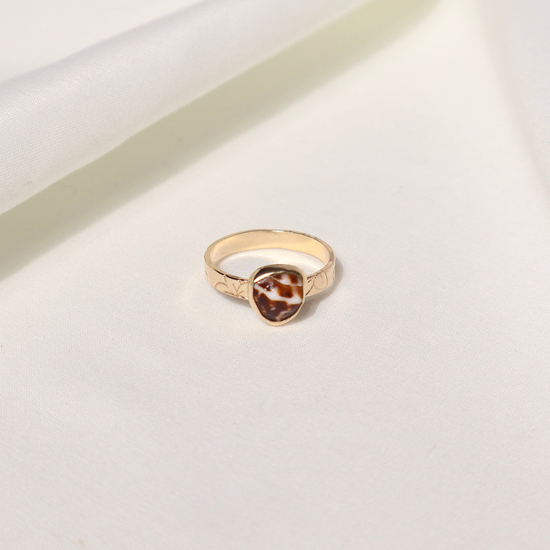 Shell Plumeria Ring - Size 8.5