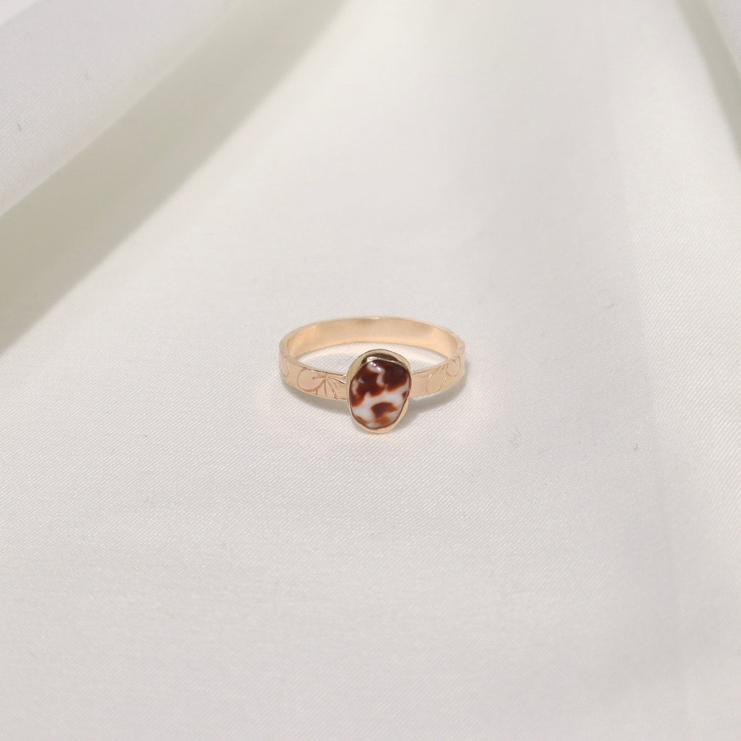 Shell Plumeria Ring - Size 10.5