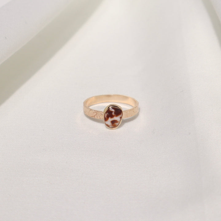 Shell Plumeria Ring - Size 10.5