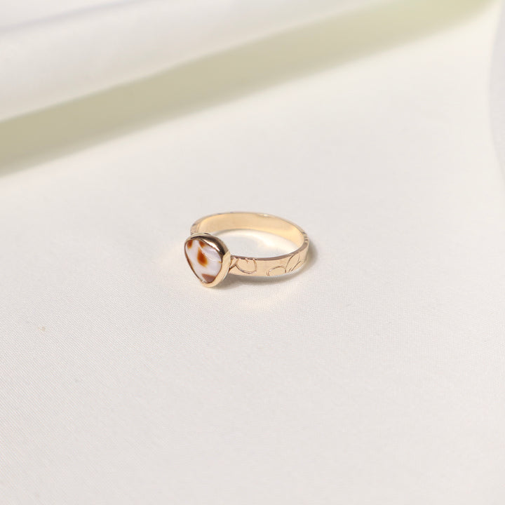 Shell Plumeria Ring - Size 8.5