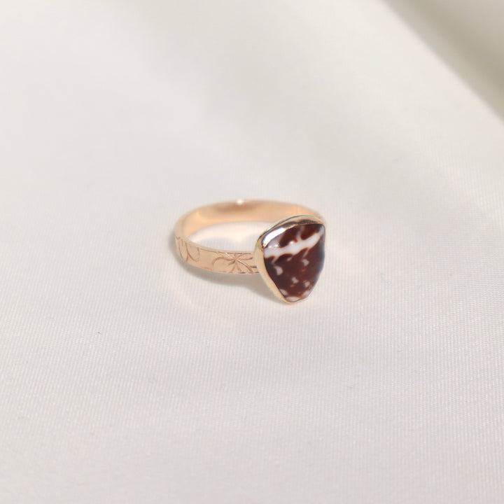 Shell Plumeria Ring - Size 10
