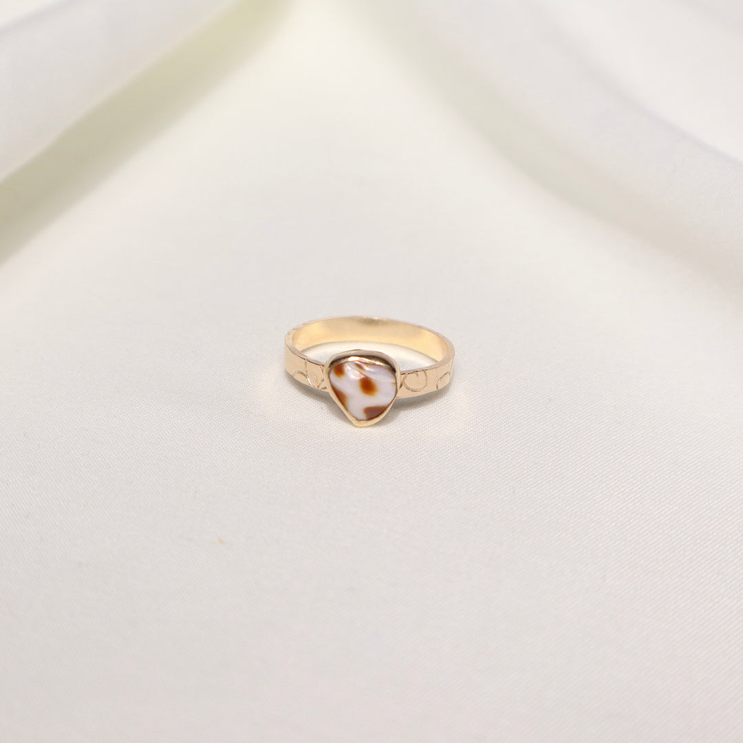 Shell Plumeria Ring - Size 8.5
